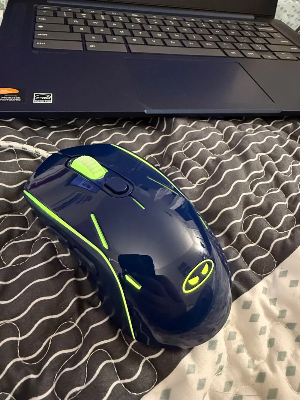 Lenovo White and Blue Wired Keyboard and Mouse Combo (Boxed)